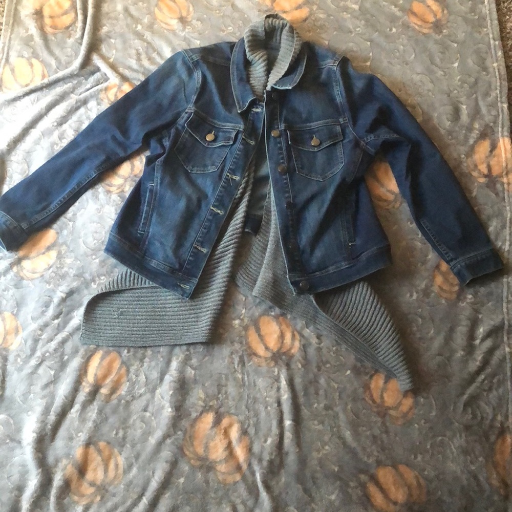 Lane Bryant Blue Jean Sweater Jacket